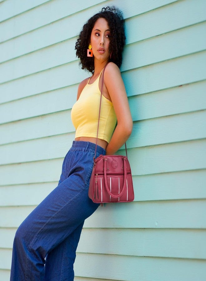 DGARYS Handbags For Women Stylish Sling Bag | Crossbody Bag For Women | Zip Closure & Adjustable Strap | Storage Space For Essentials (Maroon) - Image 4